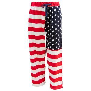 Victory Lounge Men's Americana Stars & Stripes Lounge Pants in Red/White/Blue, L